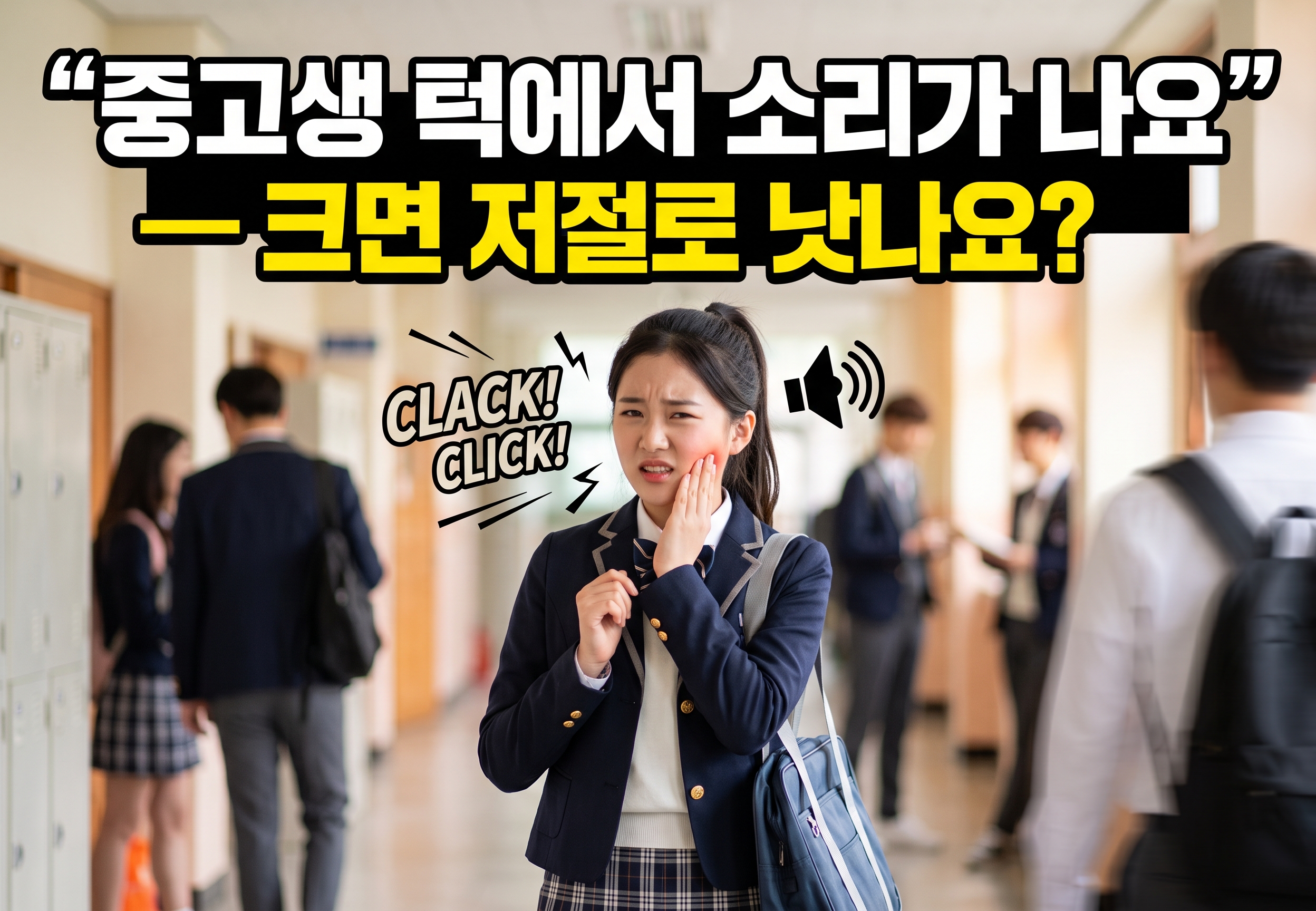 중고생 턱에서 소리가 나요 — 크면 저절로 낫나요?