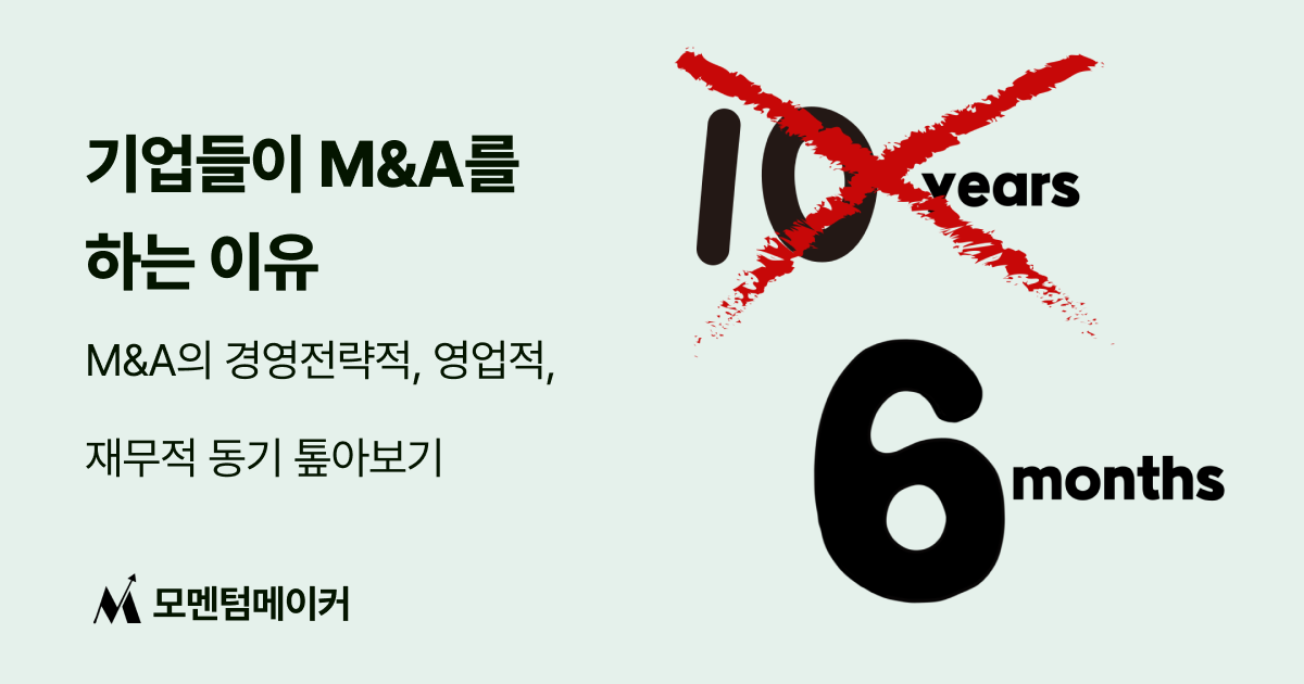 10년을 6개월로 줄이는 방법, M&A