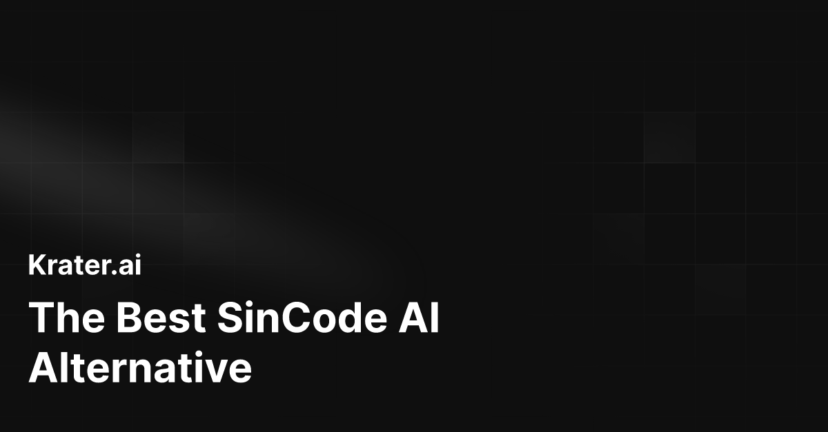 The best sincode ai alternative krater ai academy