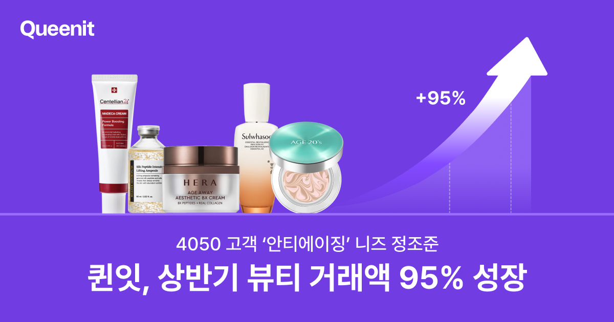 [퀸잇] 상반기 뷰티 거래액 95%↑…4050 안티에이징 수요 타고 급성장