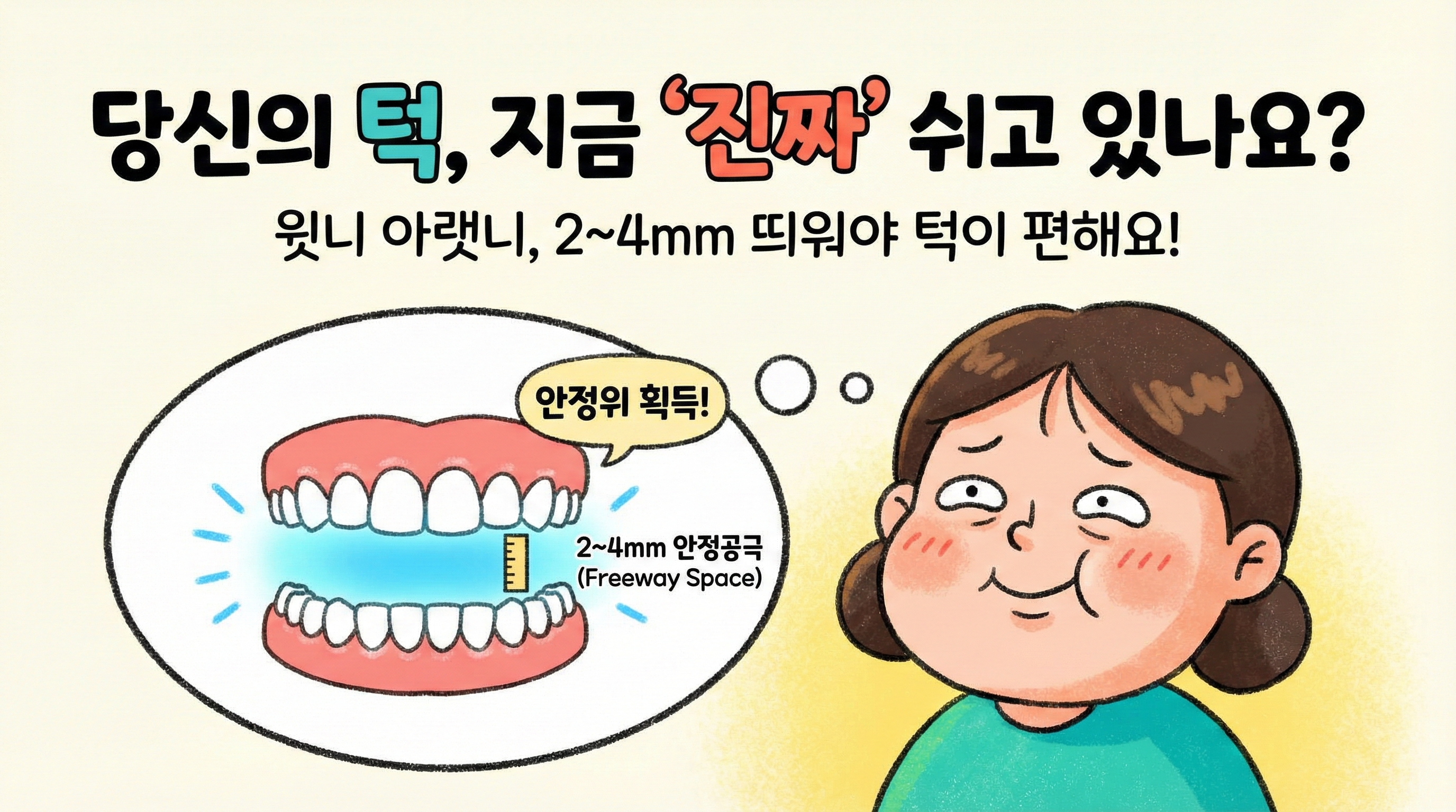 안정위(Rest Position)란? — 근육과 관절이 편안한 위치, 턱의 '진짜 쉬는 자세'를 아시나요?