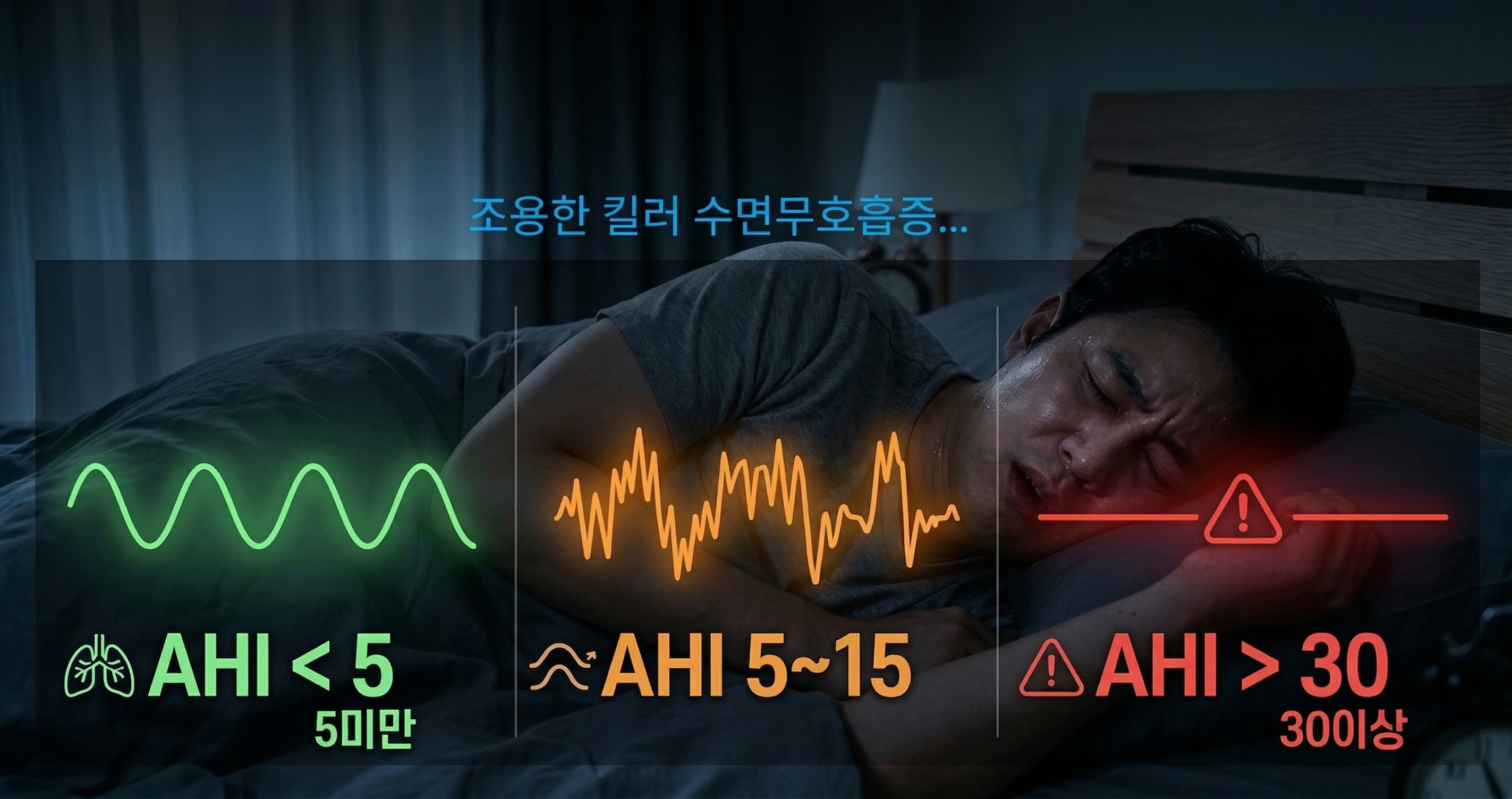 수면무호흡 경증 중등증 중증, AHI 숫자로 어떻게 나누나요?