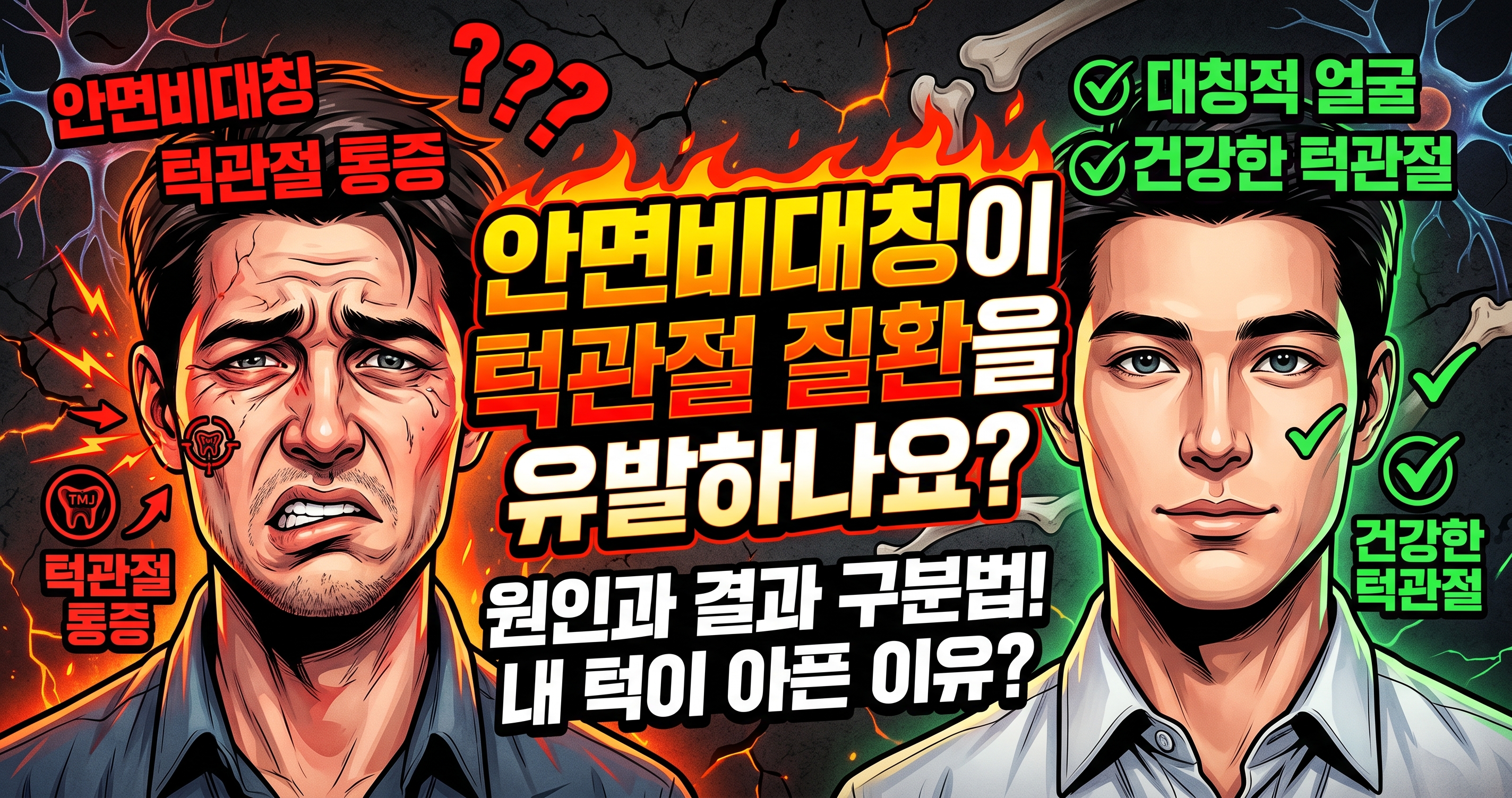 안면비대칭이 턱관절 질환을 유발하나요? 원인과 결과 구분법