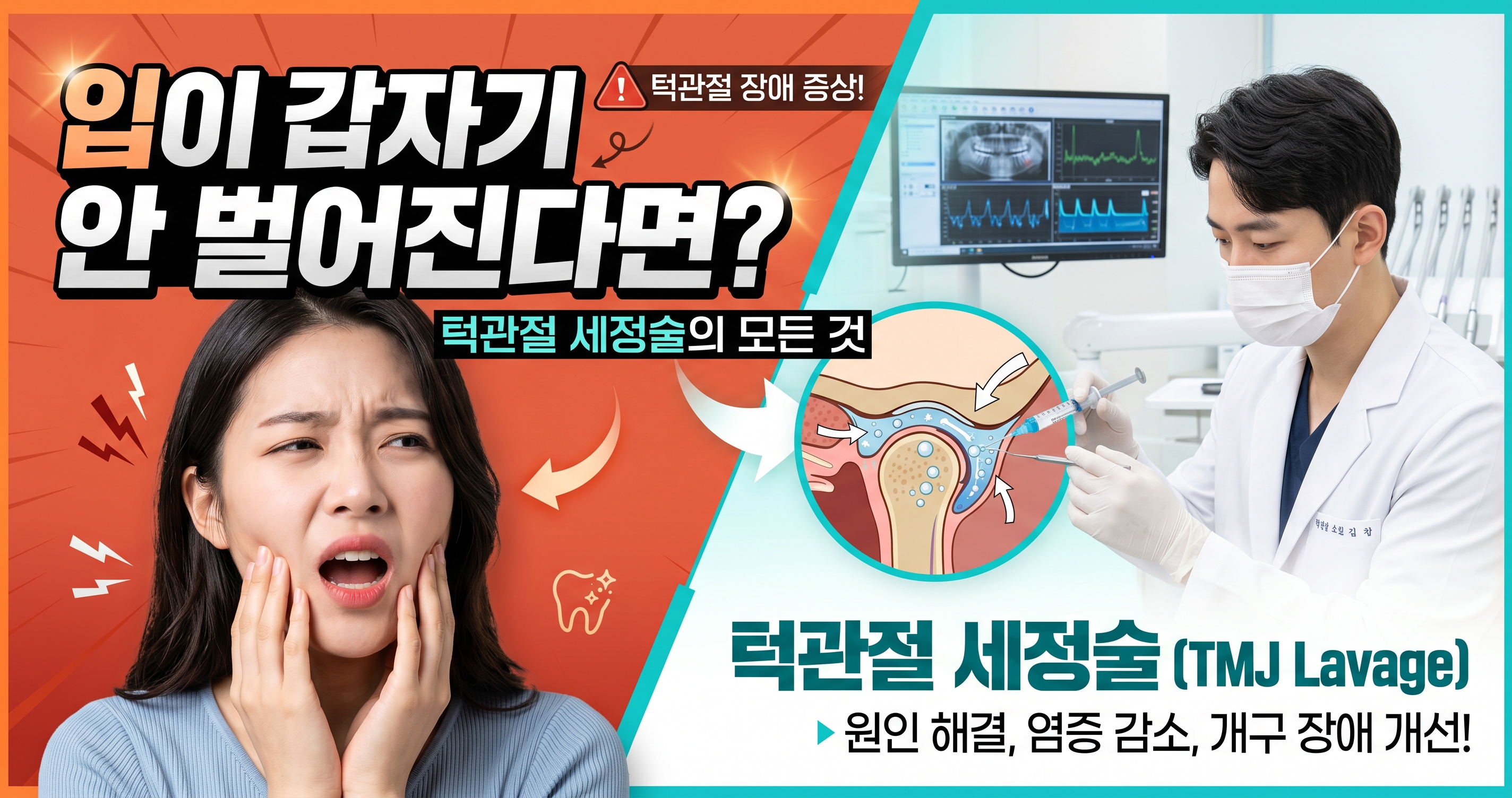 입이 갑자기 안 벌어진다면? 턱관절 세정술의 모든 것