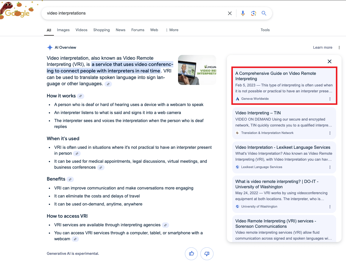 Geneva Worldwide GEO 결과